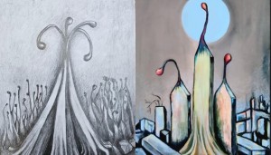 علاء أبو سيف يرسم